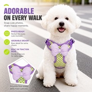 Premium Pet Harness Adjustable Dog Cat Vest Harness Cute Bow Design Comfortable Walking Outdoor Safe