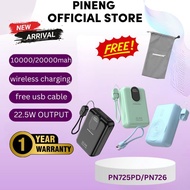 NEW model Pineng PN-725/PN -726 PD 10000/20000mAh 22.5W Fast Charging Magnetic Wireless Powerbank wi