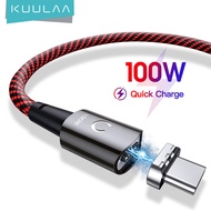 KUULAA 100W USB C Magnetic Charging Cable แม่เหล็กสาย Type C To Type C สายสำหรับ Huawei P40 Redmi Note 9S PD ชาร์จสำหรับ MacBook Pro iPad Pro Samsung Galaxy S22 สาย USB