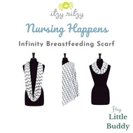 Itzy Ritzy Breastfeeding Cover Baby Feeding Nursing Scarf Kain Penyusuan Cotton Polyester Jersey Kni