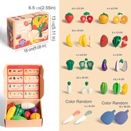26pcs Pretend Food Play Food Cutting Set For KidsCuttable Fruits And Vegetables Toy Kitchen Accessor