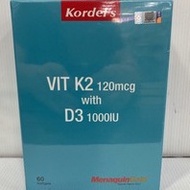 Kordel's Vit K2 120mcg with D3 1000IU 60's