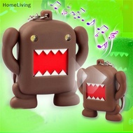 LED Mini Domo kun Action Figure Flashlight Keychain Toys With Sound for Kids