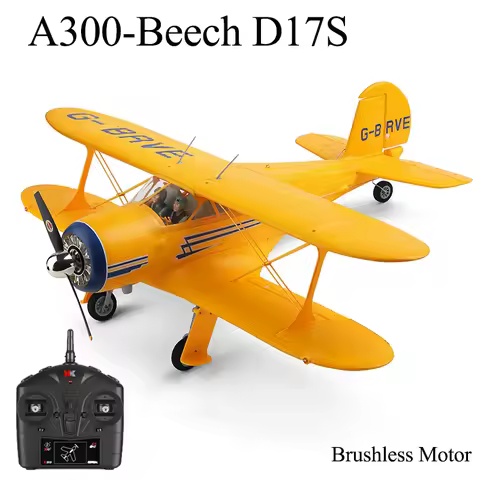 Newest WLtoys 3D/6G A300-Beech D17S RC Planes Kit RTF EPP 4CH Biplane Brushless Motor With LED Outdo