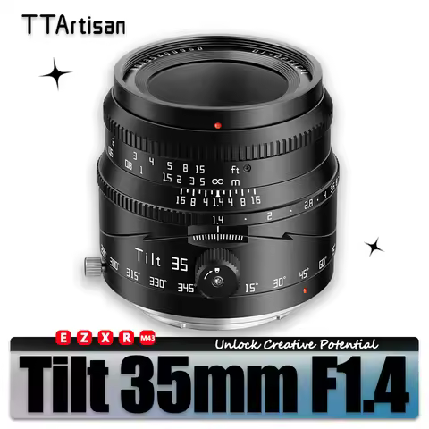 TTArtisan APS-C Tilt 35mm F1.4 Large Aperture Camera Lens for Portrait Photography with Sony E Fujif