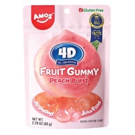 Amos 4D Gummy Candy with Peach Flavor 65G Pack