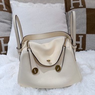 Hermes Lindy 26/ 奶油白 金扣/ U刻