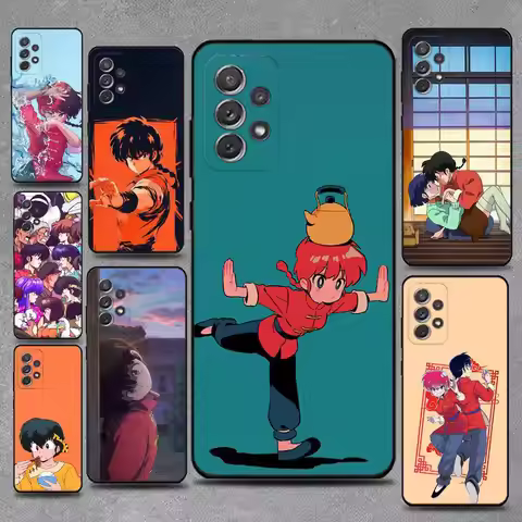 Comics R-Ranma 1-2 For Samsung S 25,24,23,22,30,21,10,9,Ultra,Plus,Lite,FE,4,5G Phone Case Black Sof