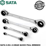 SATA 4-IN-1 2-HEAD QUICK PULL WRENCH / RATCHET WRENCH SET / GEAR WRENCH / SPANNER SET / SATA HAND TO