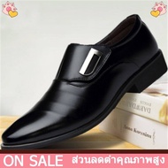 SALE👞Mens leather รองเท้าผู้ชาย รองเท้าลำลอง รองเท้าอินเทรนด์ รองเท้าผู้ชายสไตล์อังกฤษ รองเท้าหนัง