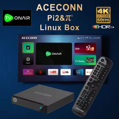 Streaming Linux IPTV Boxes 4K HD TVONAIR STB Player OTA Dual WiFi BT Supported Premium Remote Contro