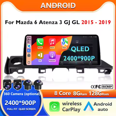 12.3 Inch For Mazda 6 Atenza 3 GJ GL 2015 - 2017 2018 2019 Car Radio Multimedia Video Player Navigat