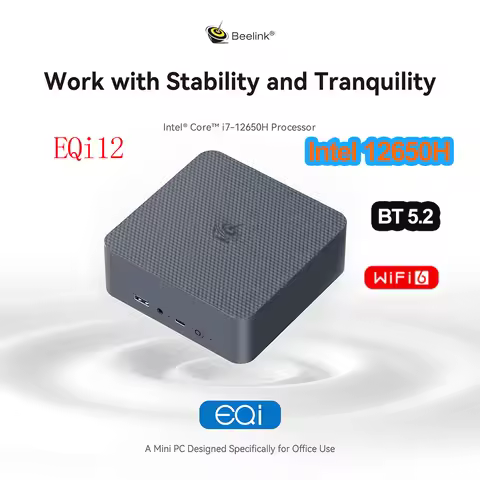 Beelink EQi12 Office Mini PC Intel Core i7 12650H Processor M.2 2280 PCle4.0 SSD LPDDR5 16GB RAM 500