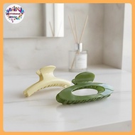 AY French Hollow Jelly Green Geometric Ellipse Arc Hair Clip For Woman Girl Hair Claw Retro Large Sh