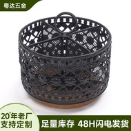 Hollow Grid Metal Metal Hot-selling Storage Tube Hollow Black Iron Pen Holder 4 Desk Cross-Border Ro