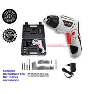 Cordless Screwdriver Drill Tools Set CDS046 Rechargeable c/w Toolbox 46pcs accessories