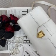 Saint Laurent (YSL) 復古白色皮革肩背包 腋下包