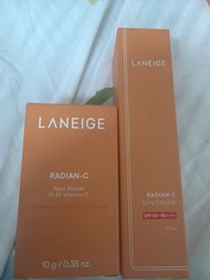 （美白精華套裝B包順豐）Laneige radian c spot serum + sun cream