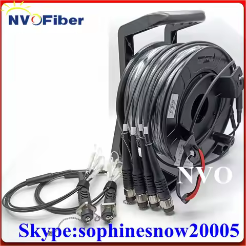 50/125,8Core,OM3-300,Armored TPU Outdoor Cable,5.0mm,150M,ODC Round Male Plug Fiber Patch Cord and 4