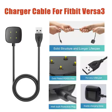 Replacement Smartwatch Charger For Fitbit Versa 4/Sense/Versa 3/Sense 2 Charging Cable