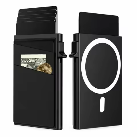 1 Pc Slim Pop-Up Card Holder with Print for Men, RFID Blocking Wallet Magnetic Slim Automatic Pop-up