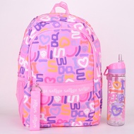 Australia smiggle Pink White Purple Interval Large Letter Large Size School Bag Children Backpack Student Outdoor Leisure Bag