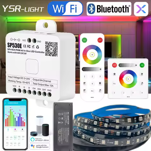 WiFi SP530E SPI Controller WS2811B 60Leds Addressable Light Rhythm Festival Bar Decor Remote Control