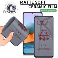 Ceramic Matte Spy Redmi Note 13 13 Pro 12 12 5G 12 Pro 12 Pro+ 11 11T 11 Pro 11 Pro+ 11s Tempered Glass Anti Spy Full Black