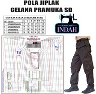 Pola Jiplak / Pola Instan / Pola Baju POLA CELANA PANJANG SERAGAM PRAMUKA SD