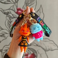 Cartoon Elemental Doll Keychain Elements Doll Backpack Pendant Car Keychain Children's Toy Party Gif