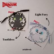 Dragon Series Toothless & Light Fury Rope Bracelet / Rope Bracelet / Dragon Bracelet / Toothless Bra