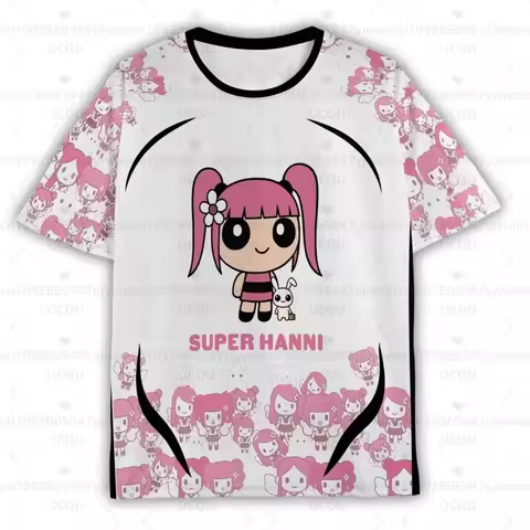 Summer Men's Women's Casual New Japan Kpop HANNI Jersey Fan Art Cute Gift Short Sleeve T-Shirts Quic