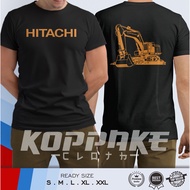 Hitachi Vector Excavator Heavy Equipment Shirt Distro | Kaos Alat Berat Excavator Hitachi Vector Baj