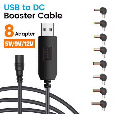 USB to DC Power Cable 5V/9V/12V USB Boost Converter 8 Adapters USB to DC Jack Charging Cable For Wif