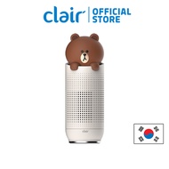 ★Clair x LINE FRIENDS★ Brown Portable Air Purifier with UV LED Sterilizer for Car Airplane Office Room HEPA Filter removes 99.9% Dust Smoke Odor with Activated Carbon Filter