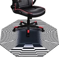 47" X 47" IBETTO Gaming Chair Mat, Natural Rubber Computer Chair Mat for Hardwood Floor, Noise Cancelling Gaming Chair Mat – Anti-Slip Gaming Floor Mat – Scratch Resistant Mat for Office Chair-Black
