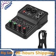 Q-12 Sound Card Audio Mixer Sound Board Console Desk System Interface 4 Channel 48V Power Stereo Com