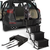 Dog Get In The Car On The Walking Stairs Climbing Ladder Foldable Dog Ladder Outdoor Car Dog Stairs