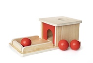 Montessori Object Permanence Box Wooden Toy Tray and Ball Drop w/ Three (3) Balls Baby First Learnin