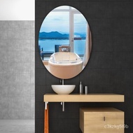 Bathroom Mirror Punch-Free Bathroom Wall Mirror Paste Bathroom Toilet Mirror Self-Adhesive Toilet Wall Hanging Mirror
