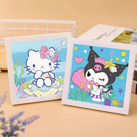 Keeppley&Sanrio Ocean Hello Kitty Crystal Diamond Decorative Painting 5D DIY Cross Embroidery Kit Bi