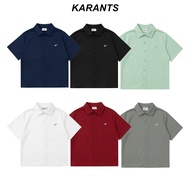 Karants Kemeja Boxy, Fabrik Kapas Sejuk, Kemasan Logam Licin, Lelaki dan - KR216