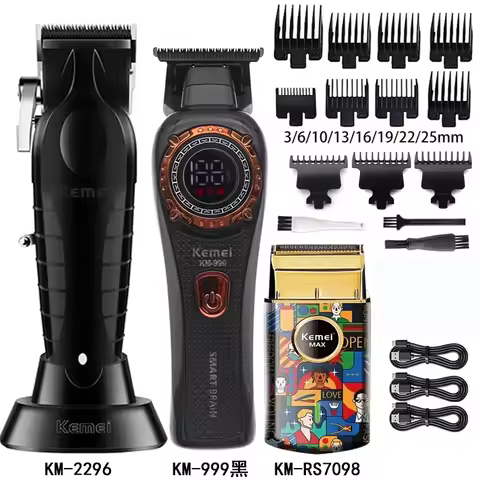 Kemei Hair Clipper Km-2296 Km-999 Km-RS7098 Barber Blading Hair Cutting Machine Clipper Grooming Cor