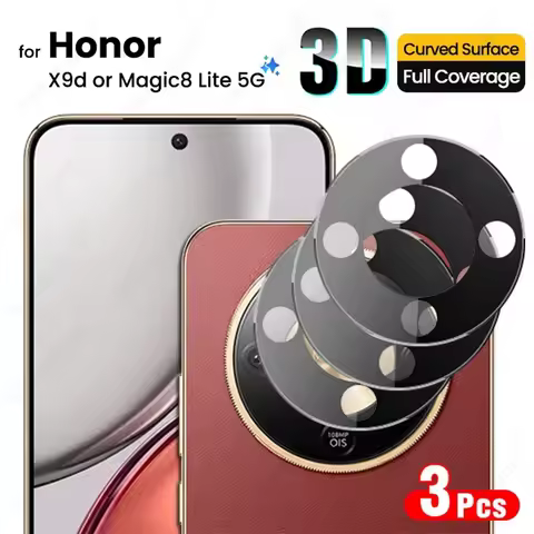 3Pcs 3D Tempered Glass Curved Back Camera Protector Cap For Honor X9d Magic8 Lite Magic 8Lite 8 Ligh