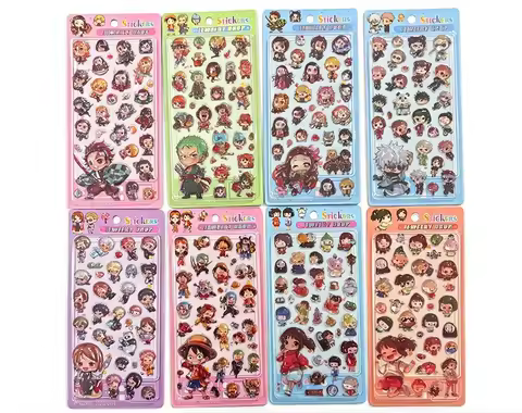 Cartoon Sailor Moon One Piece 3D Embossed Sticker Cute Waterproof Embossed Decal Aesthetic Sticker f