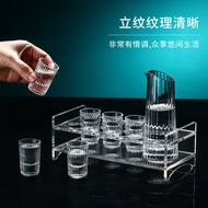 [AT]💧Vertical Pattern Liquor Glass Set Shooter Glass Tass Liquor Divider Crystal Glass High-End Good-looking Wine Set Ho