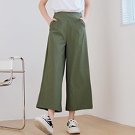 Eyouth 1062 women casual pants wide leg high waist culottes pants
