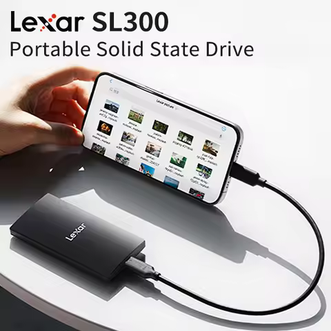 Lexar SL300 Portable SSD Solid State Drive 1TB 2TB Max 1050Mb/s USB 3.2 Type-C Hard Drive PSSD for P