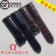 Original Strap Suitable for Omega Seahorse Butterfly Flying Universe Ocean Constellation Speedmaster Alligator Leather Watch Strap Male omj