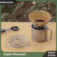 [kidsworld1.sg] Stainless Steel Coffee Dripper Holder Foldable Camping Coffee Drip Filter Rack